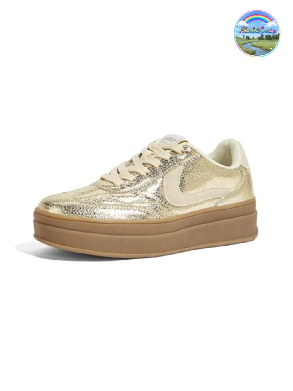 Women's Platform Fashion Sneakers Faux PU Leather Suede Lace-Up Retro Casual